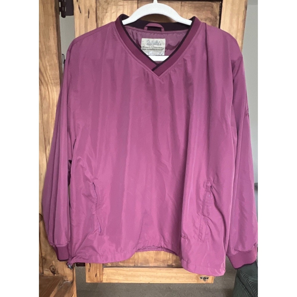 Cabela's Women's 2XL Windcrest Pullover V Neck Zip Pockets Rose Pink